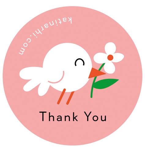 Cảm ơn bạn đã đến cute thank you stickers Đường cong lạ mắt sai khiến