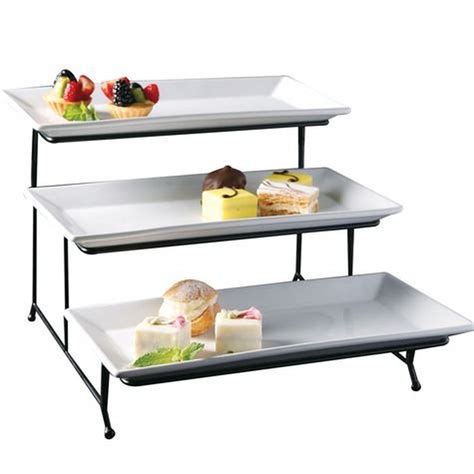 3-Tier Classic Rectangular Serving Platter - Three Tiered Cupcake Tray ...