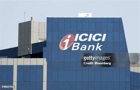 The logo of ICICI Bank Ltd. is displayed on the bank's building in... News Photo - Getty Images