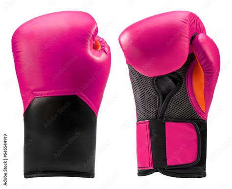 Pink Boxing gloves isolated on white background, Pinkand black boxing ...