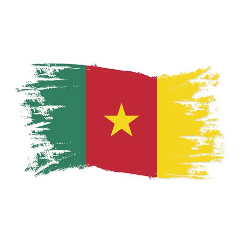 Drapeau du Cameroun avec illustration vectorielle de style pinceau ...