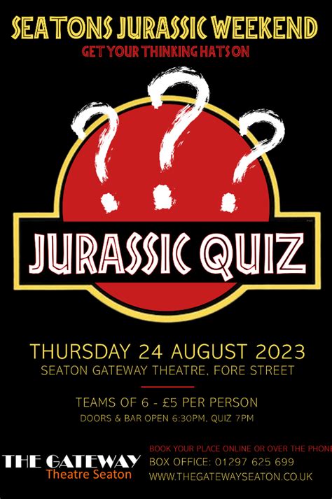 Seaton's Jurassic Quiz at Seaton Gateway Theatre event tickets from TicketSource