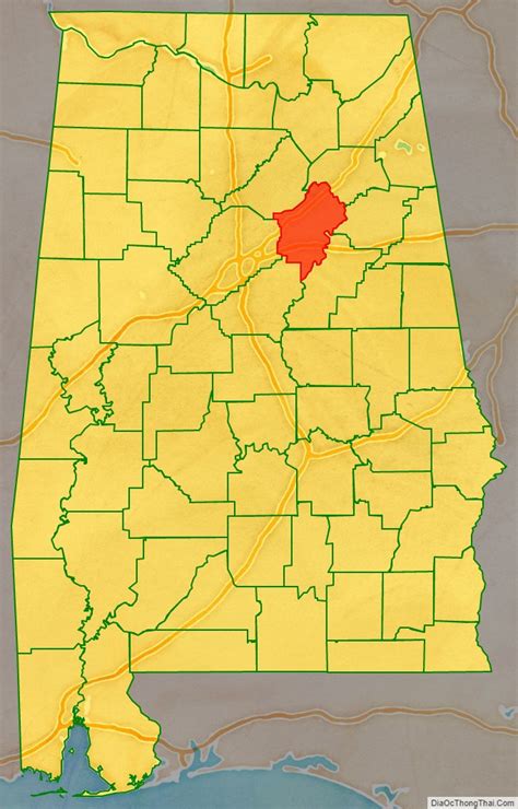 Map of St. Clair County, Alabama - Thong Thai Real