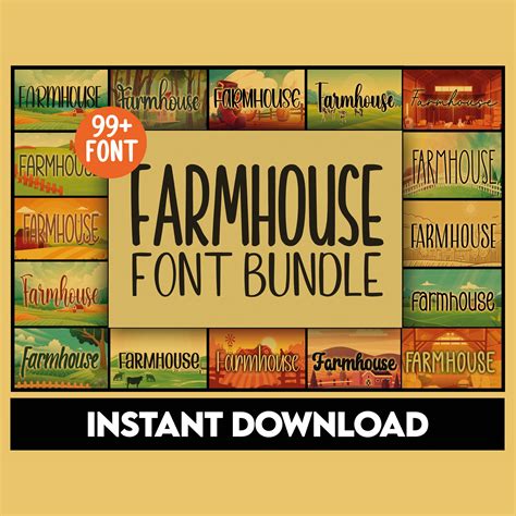 Farmhouse Font Bundle, Farmhouse Fonts SVG, Farmhouse Fonts TTF ...