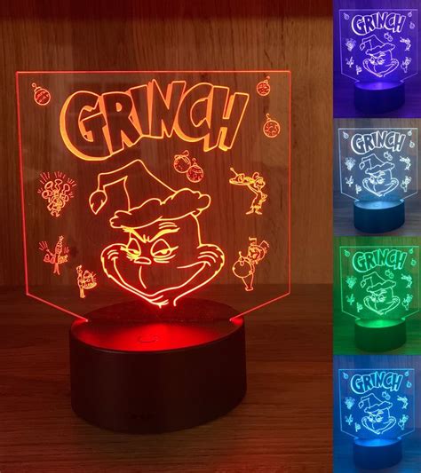 Grinch Christmas Decoration Grinch LED Acrylic Light - Etsy | Grinch ...