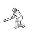 Cricket Bat Ball and Wicket Royalty Free Vector Image