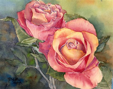 Red Roses, original watercolour painting by MaddySwan on DeviantArt