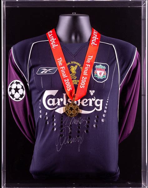 Jerzy Dudek Hand Signed Champions League Final Liverpool Shirt & Medal ...