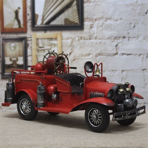 40 Cm Big Retro Fire Engines Collection Handmade Tinplate Showcase ...