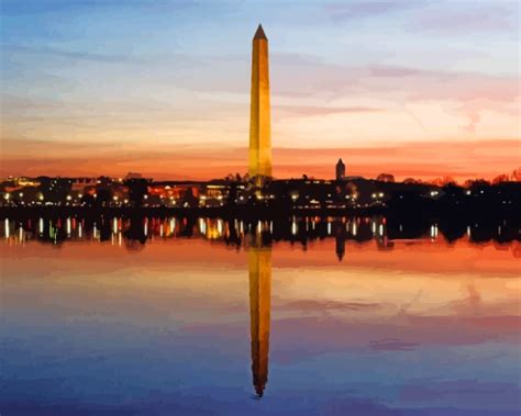 Washington Monument Reflection - Diamond Painting - DiamondPaintings.Pro