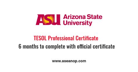 Arizona State University TESOL Professional Certificate - ASEAN ...