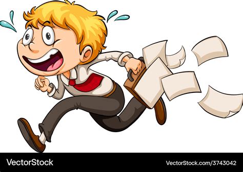 A boy in hurry Royalty Free Vector Image - VectorStock