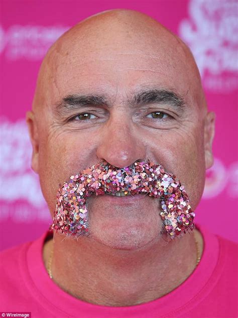 Cricket legend Merv Hughes covers his moustache in pink glitter for a good cause | Daily Mail Online