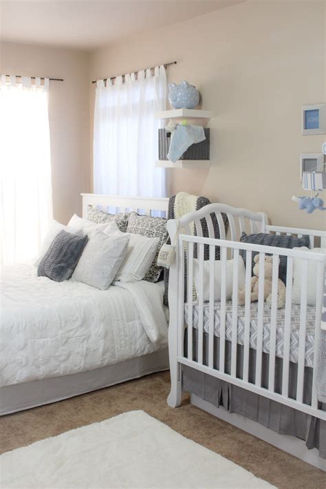 Little Man Chic Nursery Reveal - every super woman | Shared baby rooms, Nursery guest room combo ...