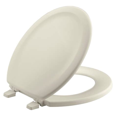 KOHLER Stonewood Round Closed Front Toilet Seat in Almond-K-4648-47 - The Home Depot