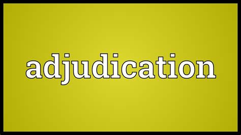 Adjudication Meaning - YouTube