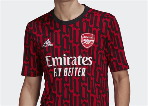 Adidas Arsenal Pre-Match Jersey - Scarlet / Black - Football Shirt ...