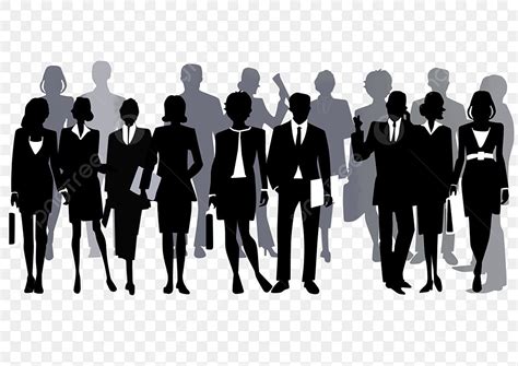 Business People Silhouette Vector PNG, Business People Black Silhouette ...