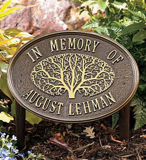 Oak Tree Memorial Plaque | Memorial Garden Markers | Hidden and Searchable | Wind and Weather