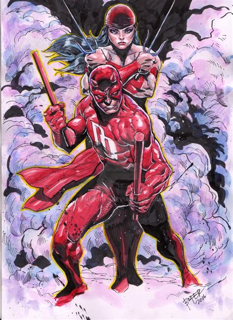 Daredevil and Elektra by BienFlores on DeviantArt