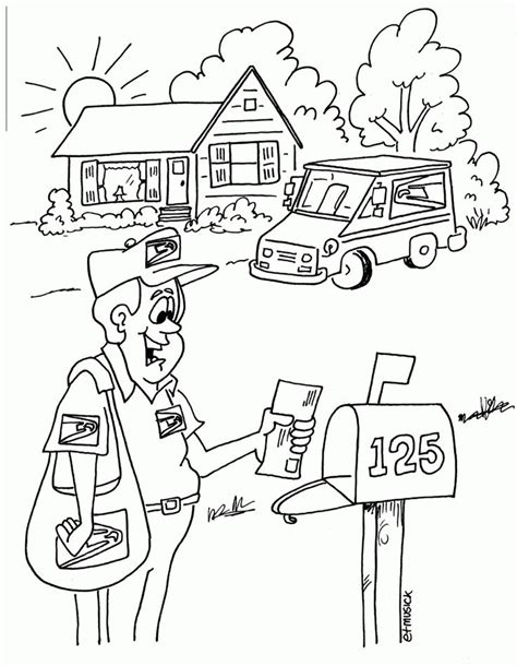 Mail Truck Coloring Page