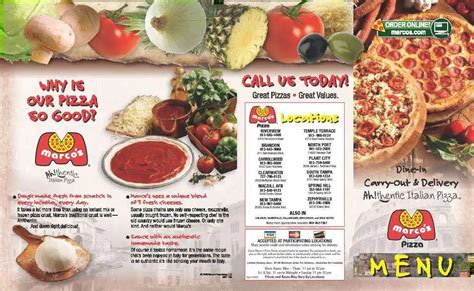 Printable Marco's Pizza Menu