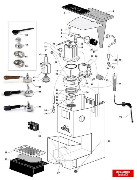 Gaggia Classic Spare Parts diagram, exploded diagram, The Espresso Shop ...