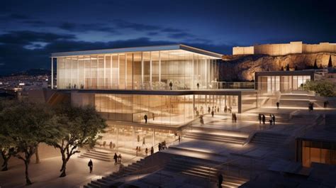 Premium Photo | Night view of Acropolis Museum