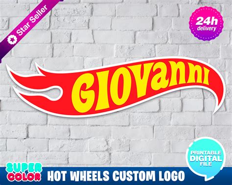 Hot Wheels Custom Logo With Name - Etsy