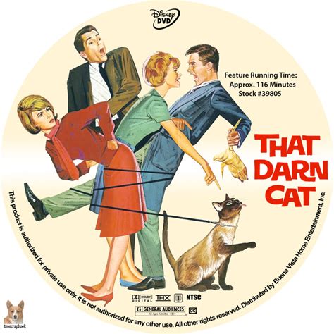 That Darn Cat dvd label (1965) R1 Custom