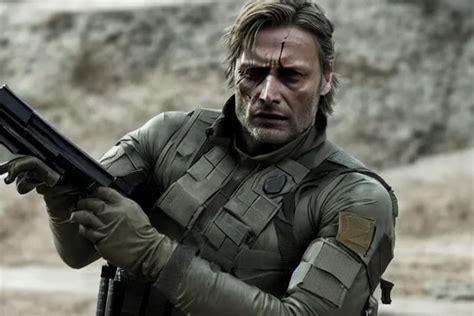 Mads Mikkelsen as Solid Snake in Metal Gear Solid | Stable Diffusion