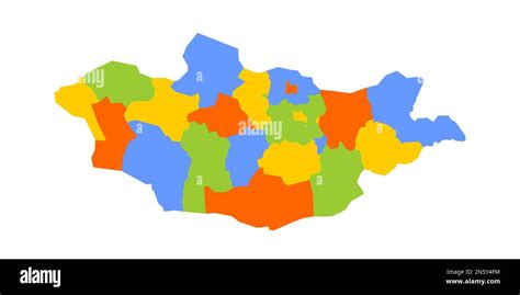 Mongolia political map of administrative divisions - provinces and khot ...