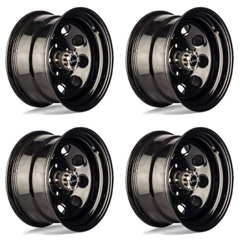 Set 4 17" Vision 85 Soft 8 Gloss Black Steel Wheels 17x8 5x5 Jeep ...