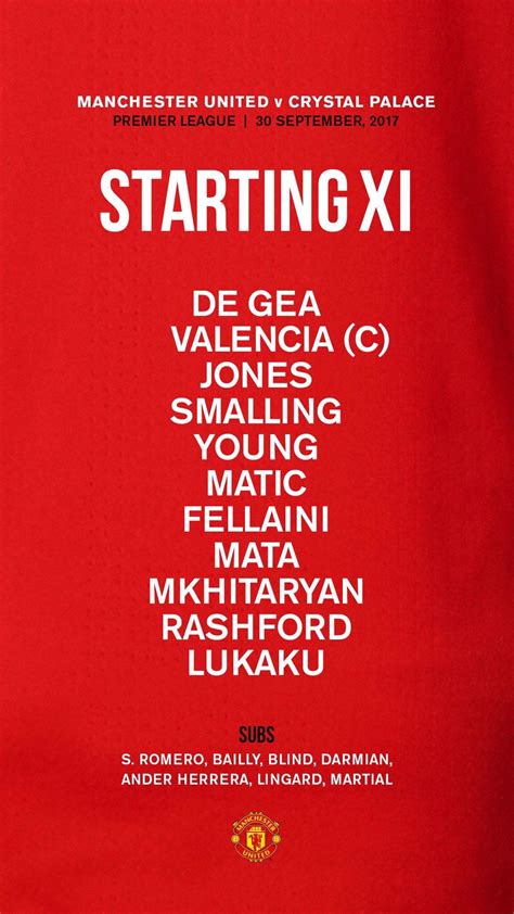 Today’s lineup v Crystal Palace : r/reddevils