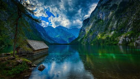 Obersee Lake (upper lake) in Berchtesgaden National Par - backiee