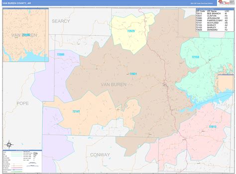 Van Buren County, AR Wall Map Color Cast Style by MarketMAPS - MapSales