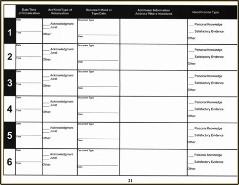 Pdf Printable Notary Journal