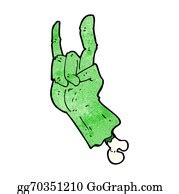 21 Cartoon Zombie Hand Making Rock Symbol Clip Art | Royalty Free - GoGraph