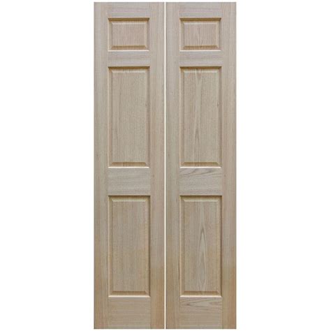 30 in. x 80 in. Unfinished 6-Panel Solid Core Red Oak Interior Bi-fold Door-1002006 - The Home Depot