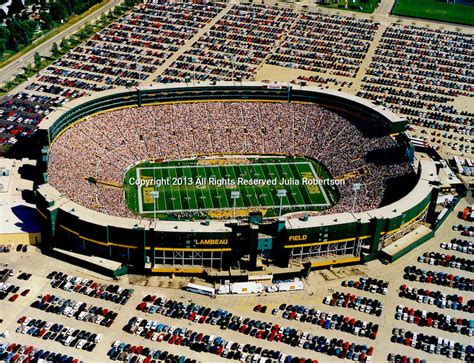 Aerial view of Lambeau Field, Home of the Green Bay Packers Football ...