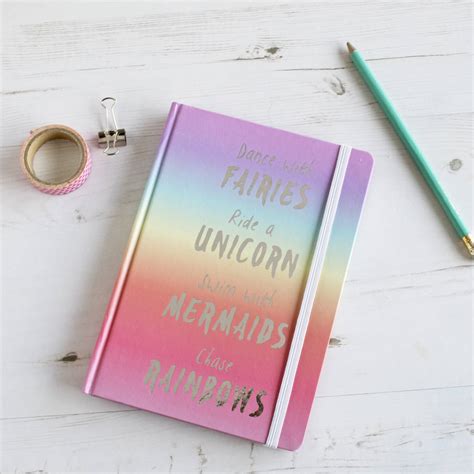 personalised rainbow unicorn notebook by solesmith | notonthehighstreet.com