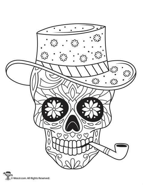 Cat Sugar Skull Coloring Pages Coloring Pages