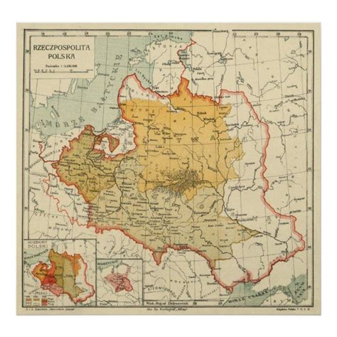 an old map of germany in yellow and red