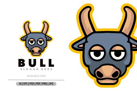 Bull head funny mascot