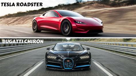 √ Tesla Roadster Vs Bugatti Chiron Comparison - Information Car in the world