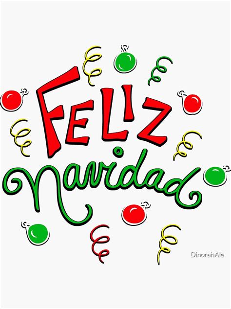 "Merry Christmas in Spanish Feliz Navidad" Sticker for Sale by DinorahAle | Redbubble