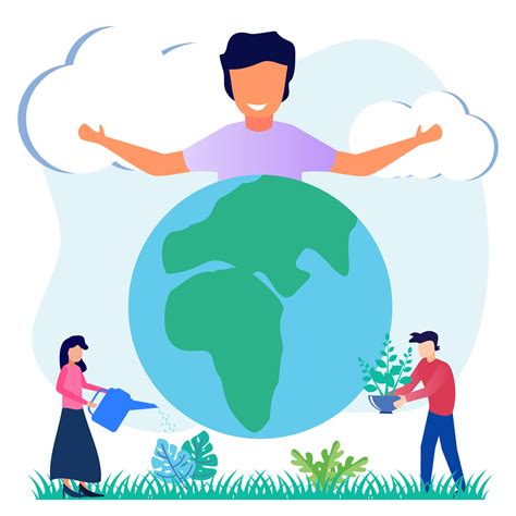 Illustration vector graphic cartoon character of care for the earth and ...