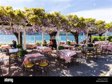 Italy, Lombardy, Como lake, Bellagio, restaurant Stock Photo - Alamy