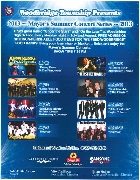 Woodbridge Township Presents Summer Music Series | The Amboy Guardian