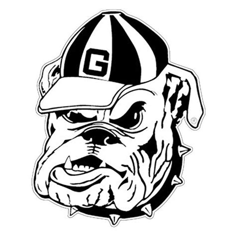 Georgia Bulldogs White Outline Mascot Decal - Dawg Fans Only